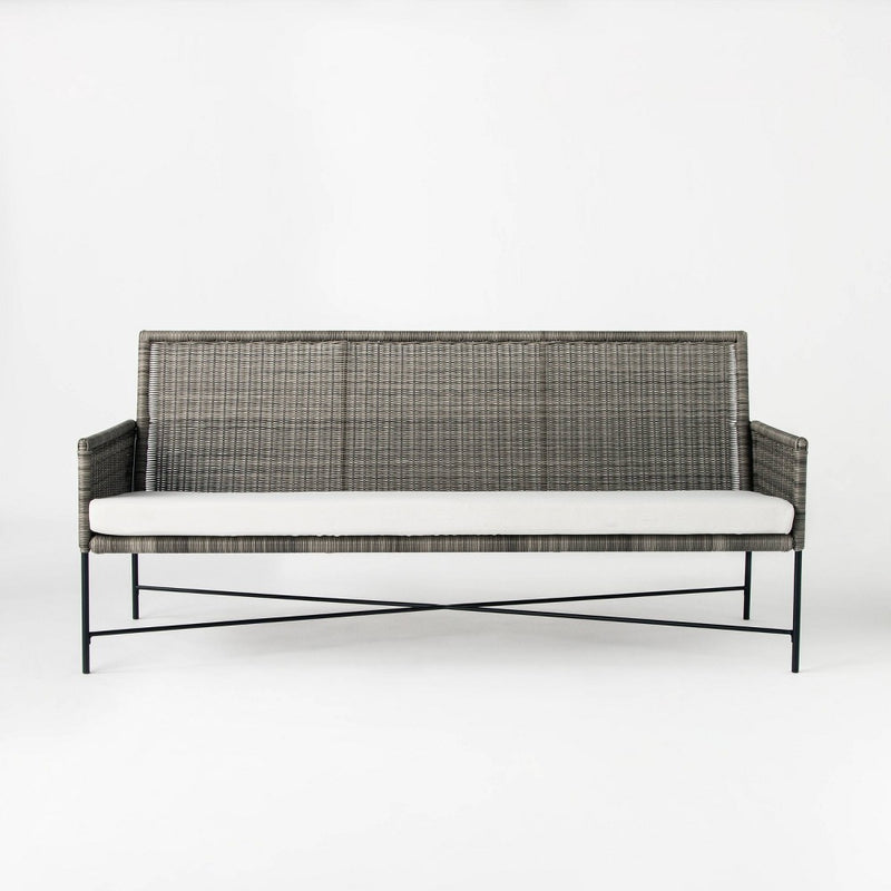 Wicker & Metal X Frame Patio Sofa - Gray - Threshold designed with Studio McGee (LOCAL PICKUP ONLY)