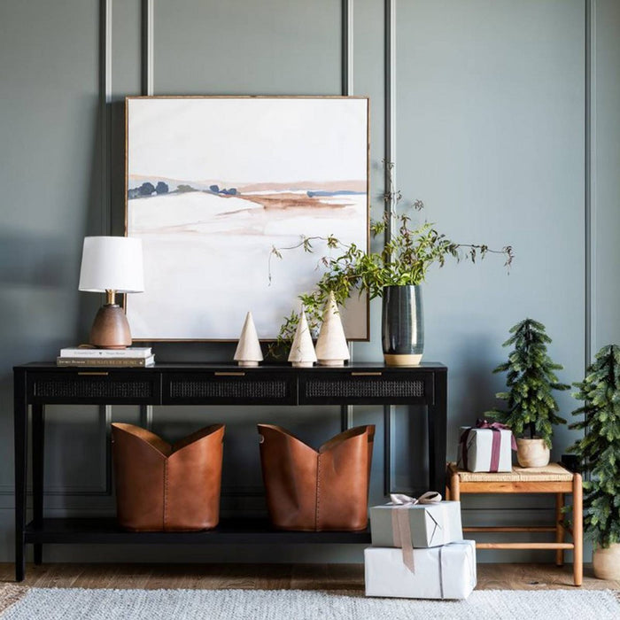 East Bluff Woven Drawer Console Table Black - Threshold designed with Studio McGee: Modern Storage, Metal Hardware (LOCAL PICKUP ONLY)