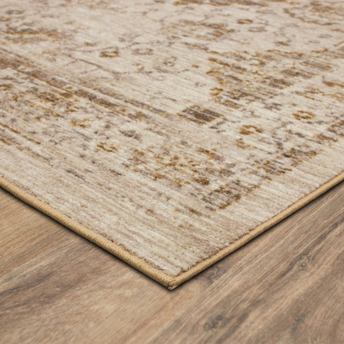 2'6"x3'9" Washable Vintage Tufted Distressed Accent Rug Tan - Threshold