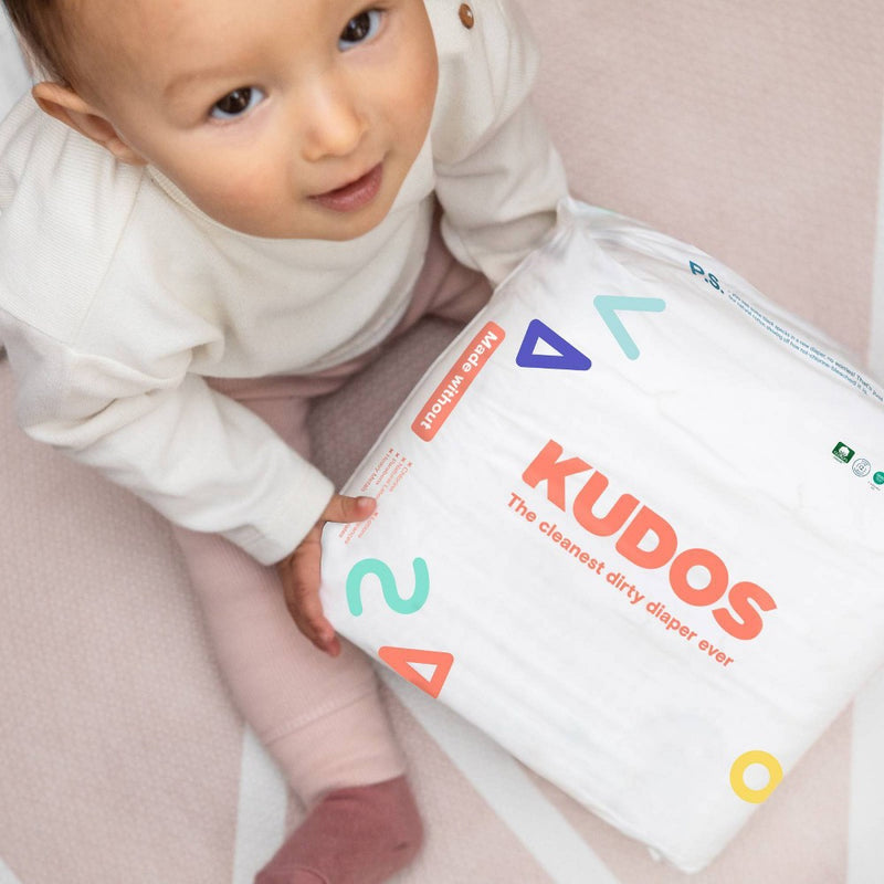 Kudos Chlorine Free Cotton-Lined Disposable Diapers - Size 2 - 72ct
