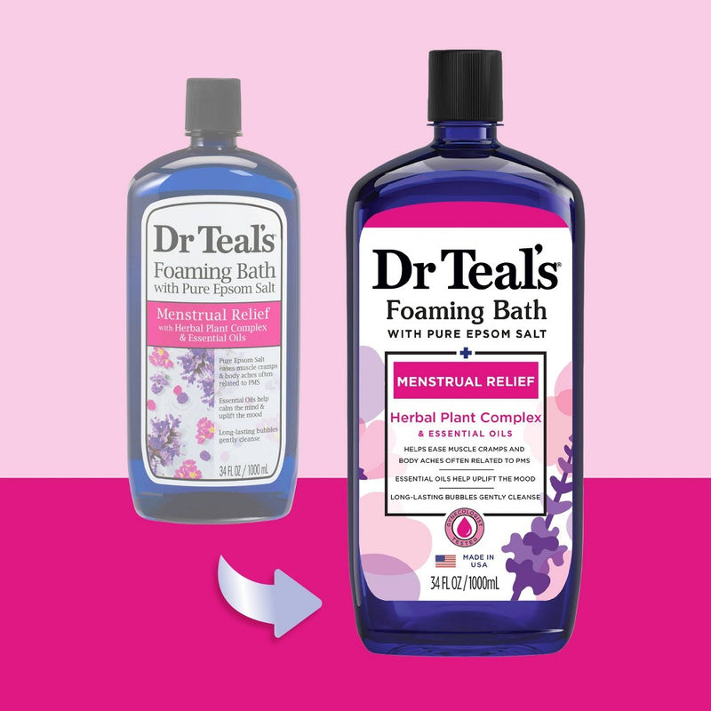 Dr Teal's Menstrual Relief Lavender Foaming Bubble Bath - 34 fl oz