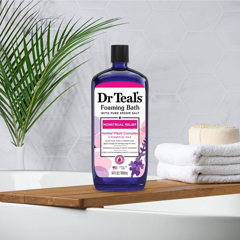 Dr Teal's Menstrual Relief Lavender Foaming Bubble Bath - 34 fl oz