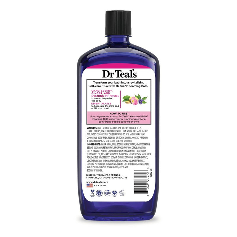 Dr Teal's Menstrual Relief Lavender Foaming Bubble Bath - 34 fl oz