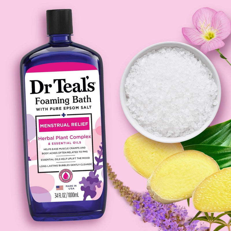 Dr Teal's Menstrual Relief Lavender Foaming Bubble Bath - 34 fl oz