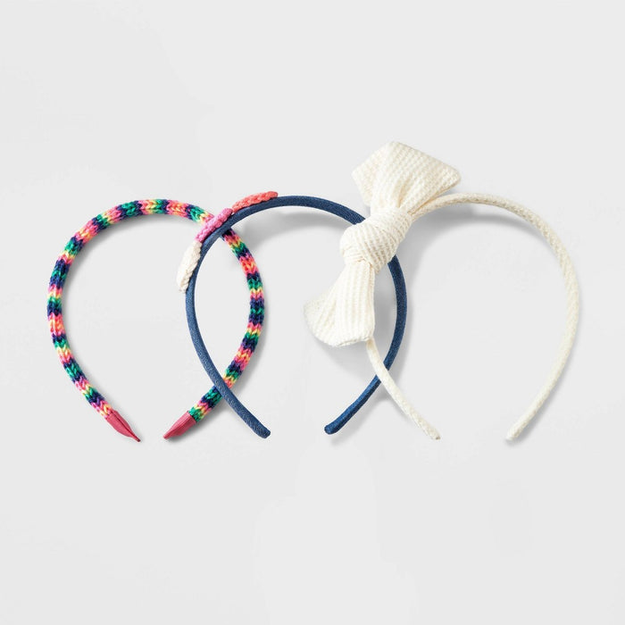 Girls' 3pk Crochet Hearts Headband - Cat & Jack