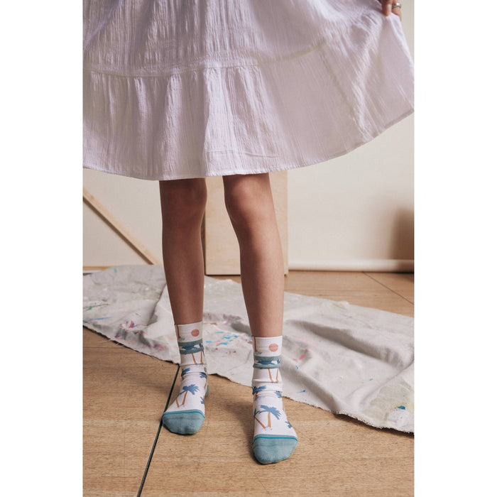 Stance Kids' Palm Crew Socks - Blue/White L