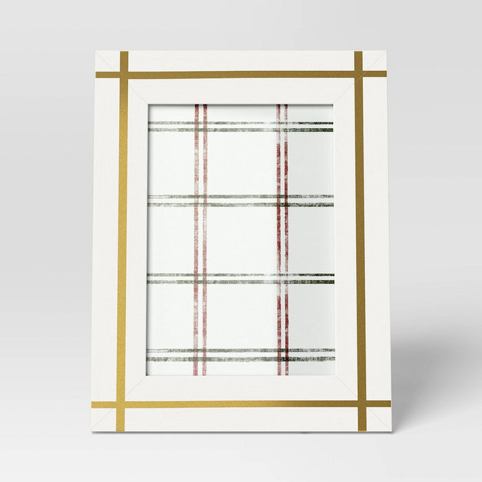 5" x 7" Cross Corners Table Top Image Frame White - Threshold