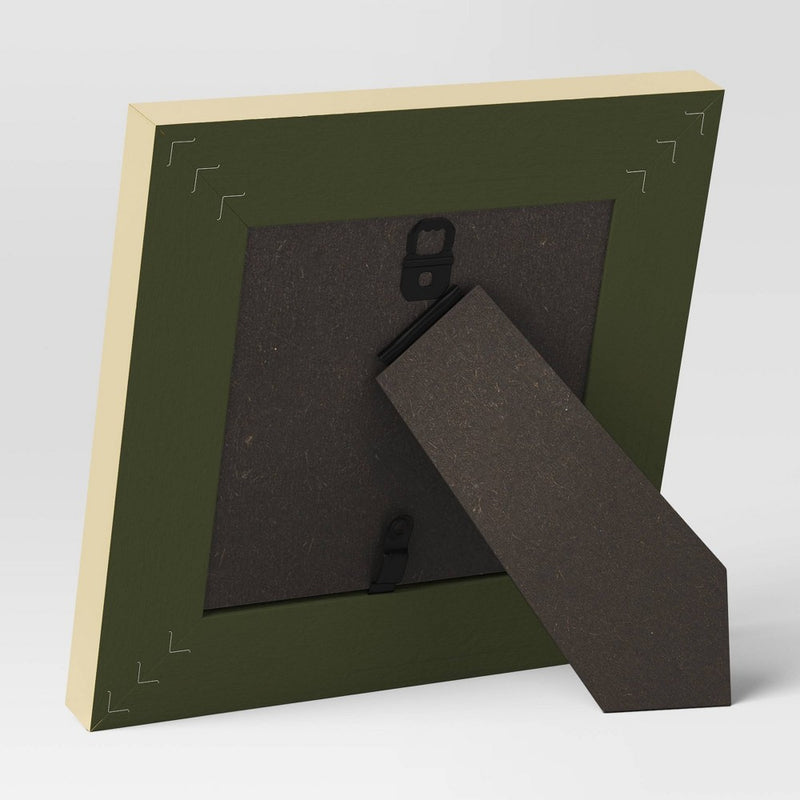 4" x 4" Cross Corners Table Top Image Frame Green - Threshold