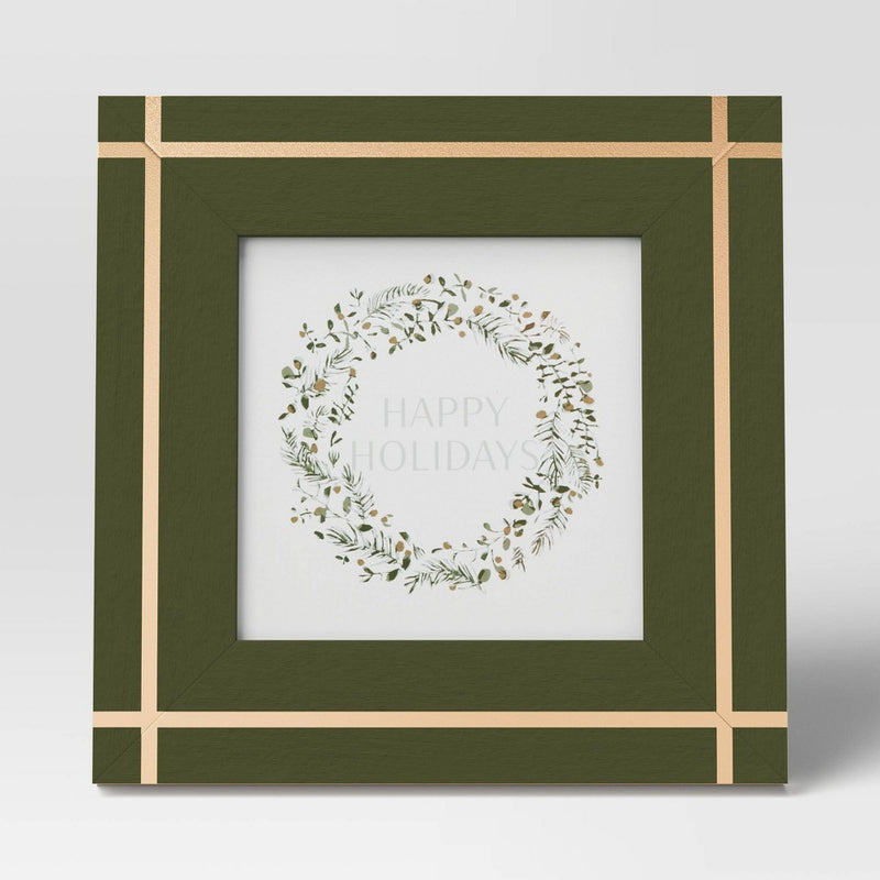 4" x 4" Cross Corners Table Top Image Frame Green - Threshold