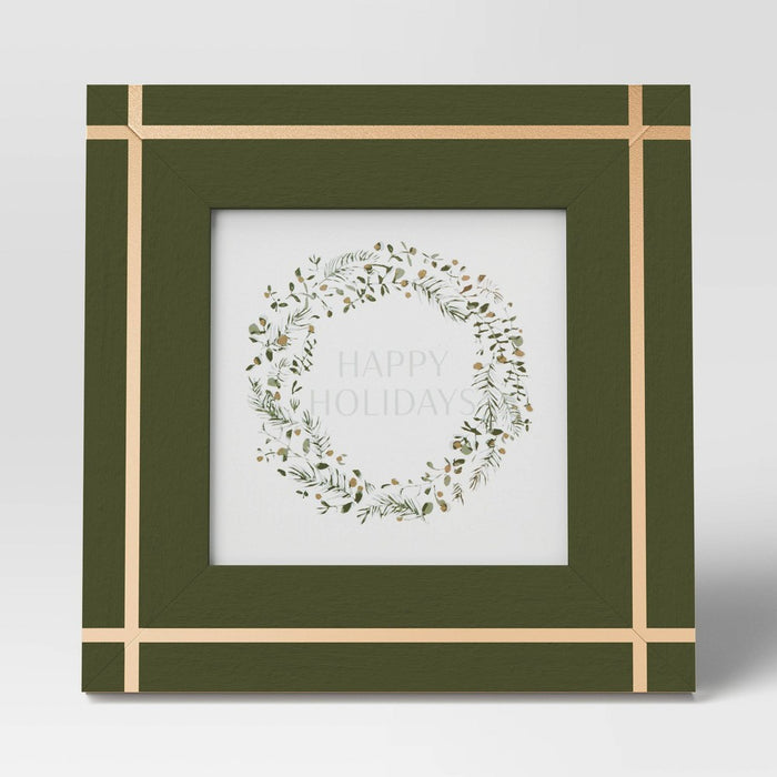 4" x 4" Cross Corners Table Top Image Frame Green - Threshold