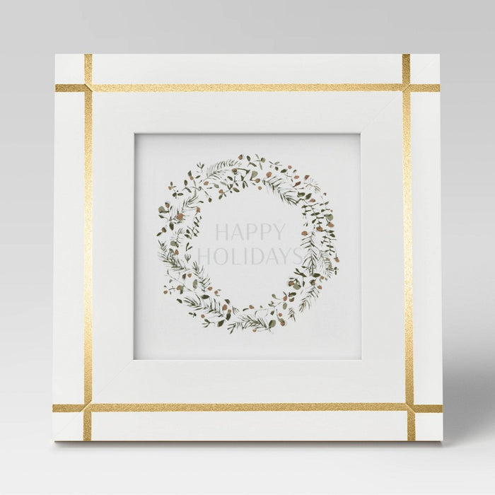 4" x 4" Cross Corners Table Top Image Frame White - Threshold