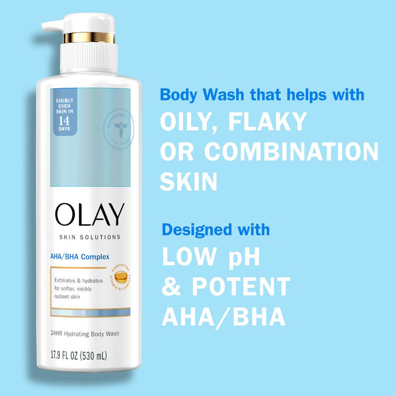 Olay Skin Solutions Body Wash with AHA/BHA Complex - 17.9 fl oz