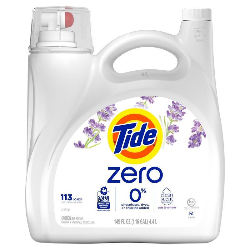 Tide Lavender Scent Zero HE Compatible Soft Liquid Laundry Detergent - 149 fl oz