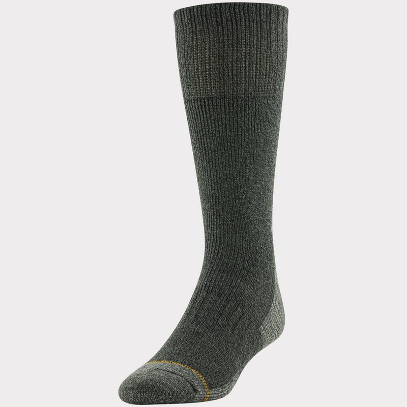 Goldtoe Signature Collection Men's Recycled Heavyweight Marl Crew Boot Socks 2pk - Charcoal Gray/Black 6-12.5