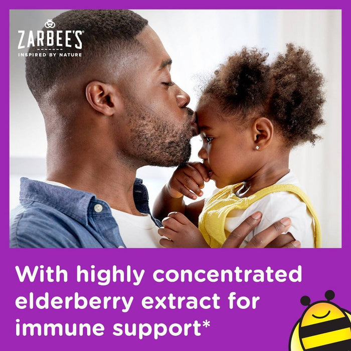 Zarbee's Kid's Daily Immune Support Syrup with Elderberry, Vitamin C & Zinc - Natural Elderberry - 8oz