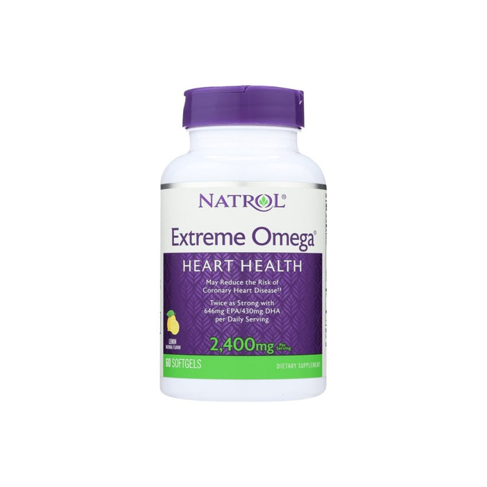 Natrol Omegas And Fish Oil Extreme Omega 2,400 mg Softgel - Lemon 60ct