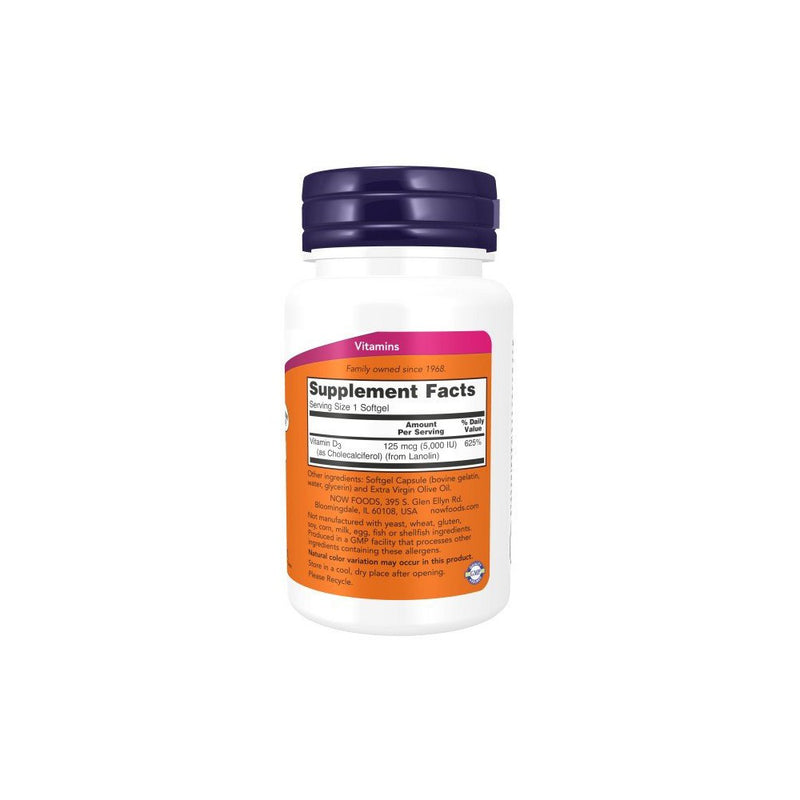 Now Foods Vitamin D3 5000 IU - 240 Softgel