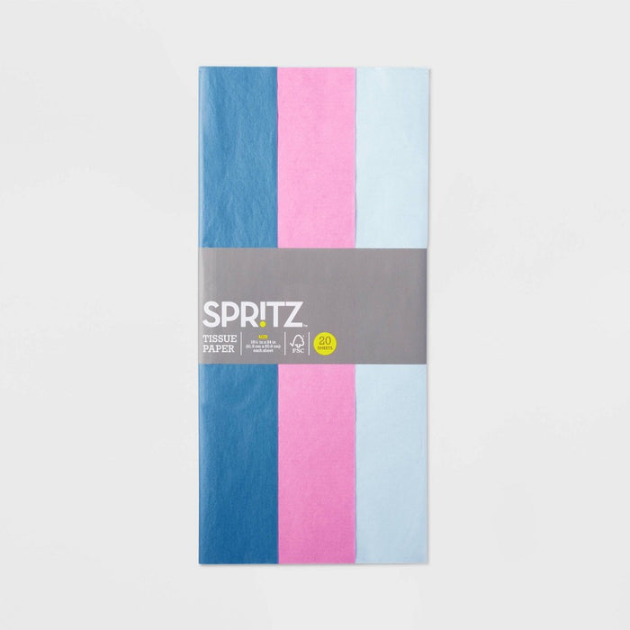 20ct Banded Tissues Navy/Purple/Light Blue - Spritz
