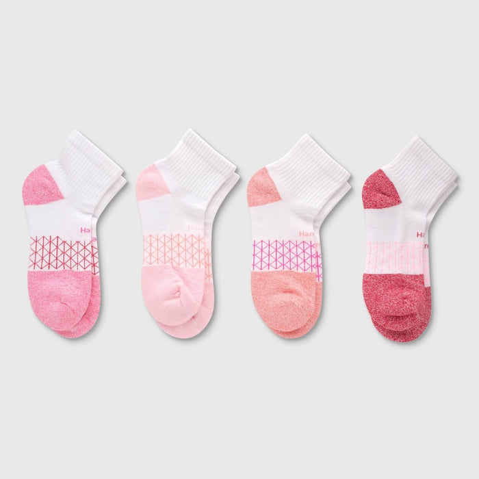 Hanes Women's 4pk Absolute Active Ankle Socks - Assorted Pink 5-9