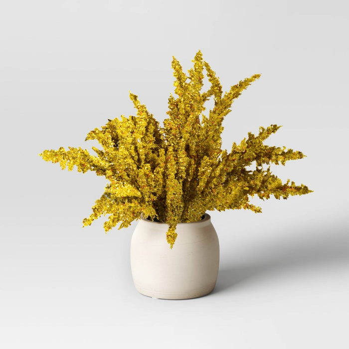 Small Goldenrod Potted Arrangement Fall Artificial Plant Yellow - Threshold