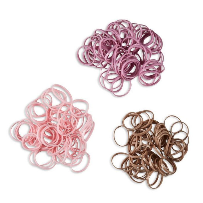 scunci Polyband Elastic Hair Ties - Pink/Mauve/Brown - 180pk