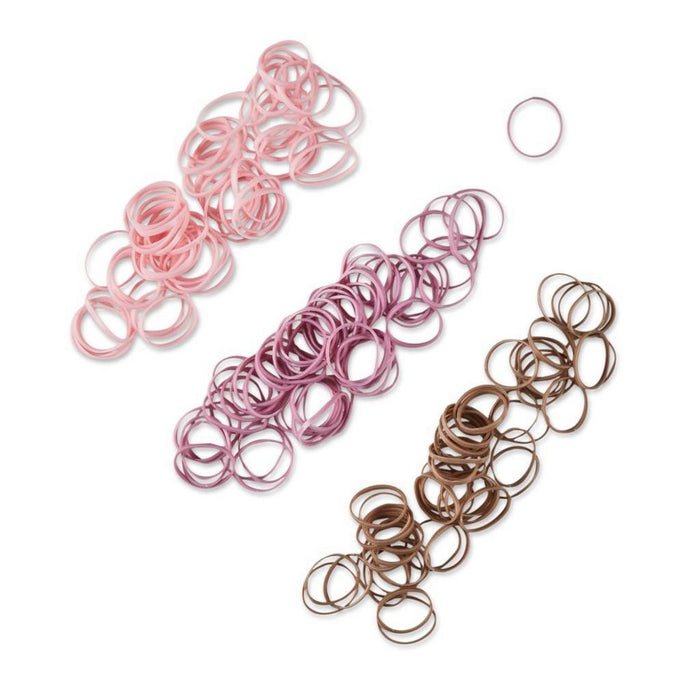 scunci Polyband Elastic Hair Ties - Pink/Mauve/Brown - 180pk