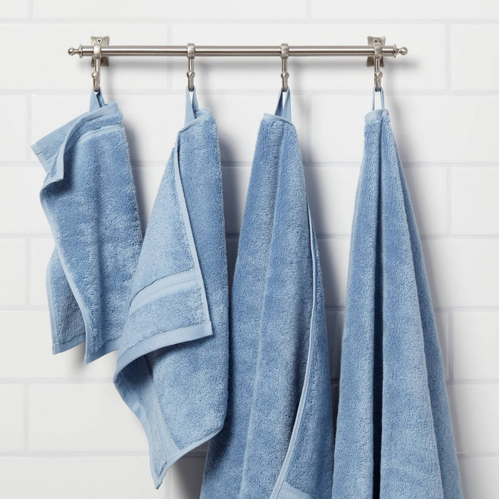 Total Fresh Antimicrobial Hand Towel Blue - Threshold: 100% Cotton, Low Lint, Machine Washable, Terry Cloth