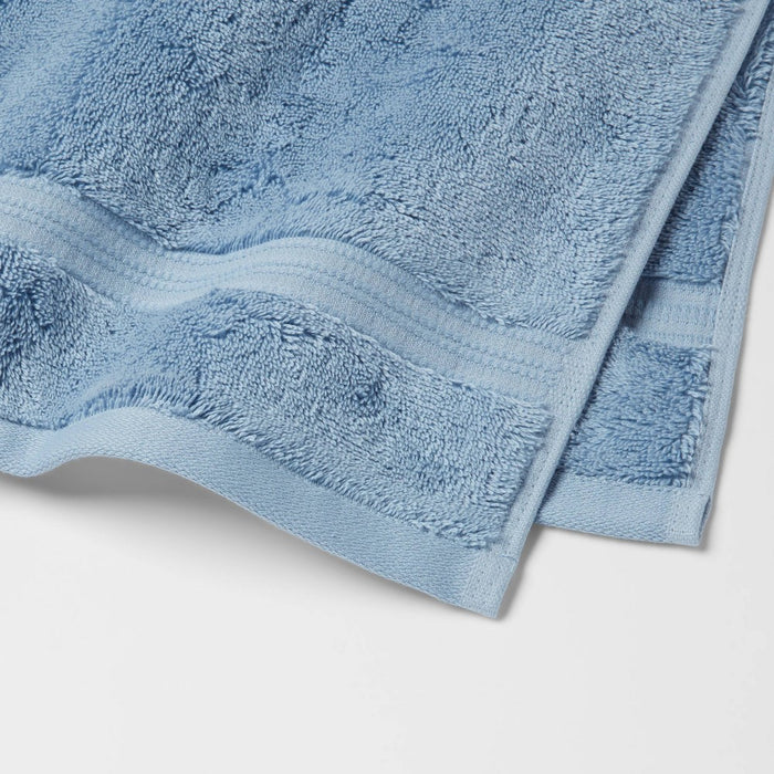 Total Fresh Antimicrobial Hand Towel Blue - Threshold: 100% Cotton, Low Lint, Machine Washable, Terry Cloth