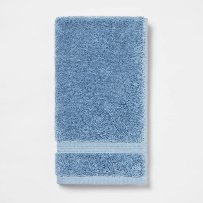 Total Fresh Antimicrobial Hand Towel Blue - Threshold: 100% Cotton, Low Lint, Machine Washable, Terry Cloth