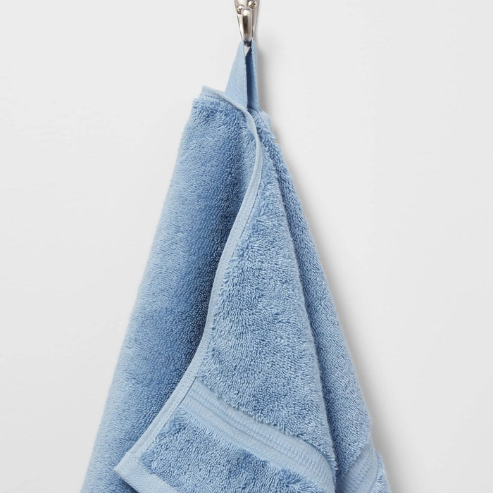 Total Fresh Antimicrobial Hand Towel Blue - Threshold: 100% Cotton, Low Lint, Machine Washable, Terry Cloth