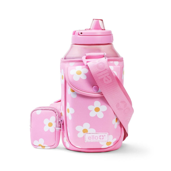 Ello 64oz Water Bottle with Bag Pink Daisy