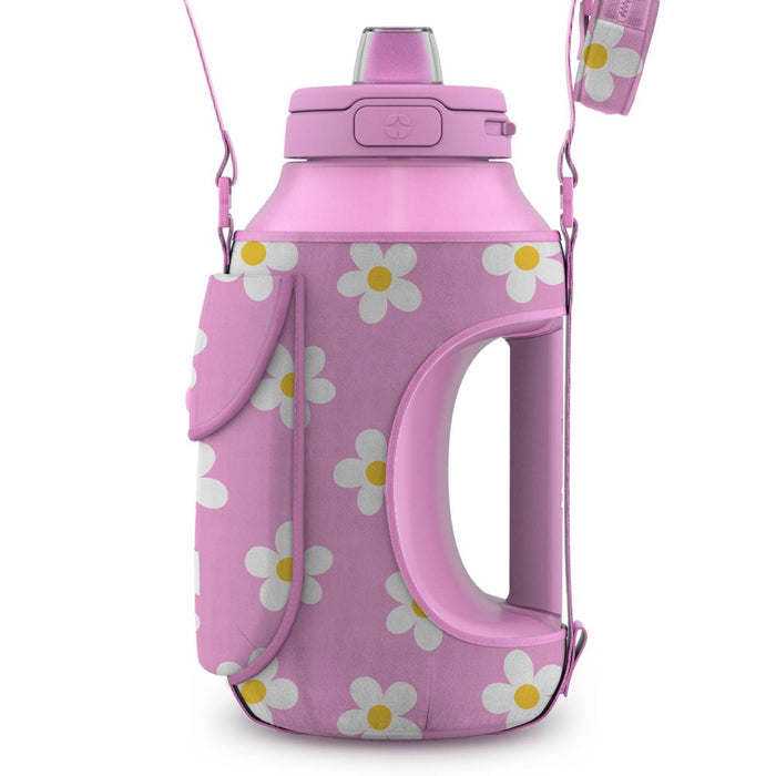 Ello 64oz Water Bottle with Bag Pink Daisy