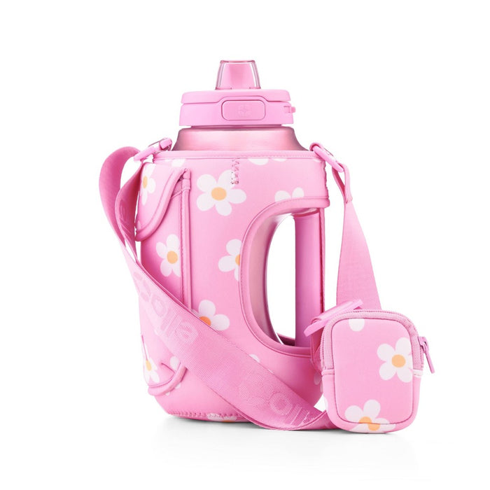 Ello 64oz Water Bottle with Bag Pink Daisy