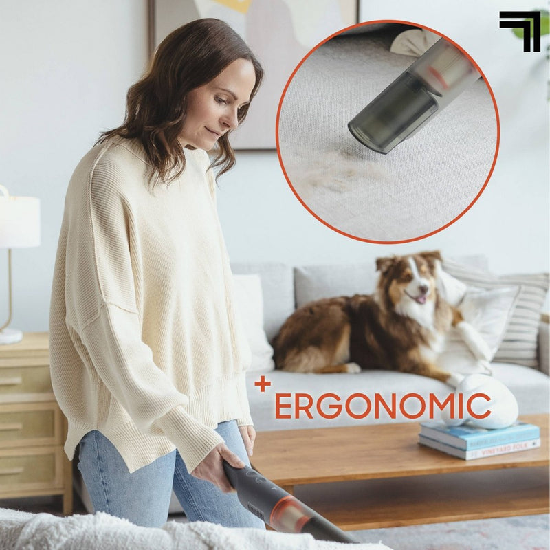 Sharper Image Lightweight Handheld Vacuum with 2-In-1 Upholstery & Crevice Tool, Cordless Black
