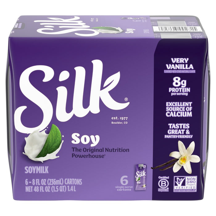 Silk Shelf-Stable Very Vanilla Soy Milk - 6ct/8 fl oz Boxes