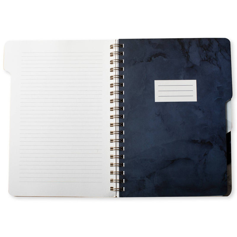 College Ruled 1 Subject Spiral Notebook Large Tab Marble Navy - FRINGE