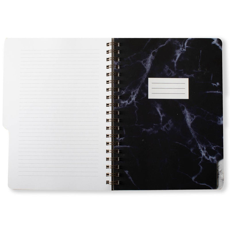 College Ruled 1 Subject Spiral Notebook Large Tab Marble Navy - FRINGE
