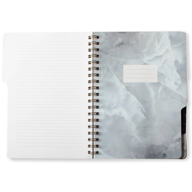 College Ruled 1 Subject Spiral Notebook Large Tab Marble Navy - FRINGE