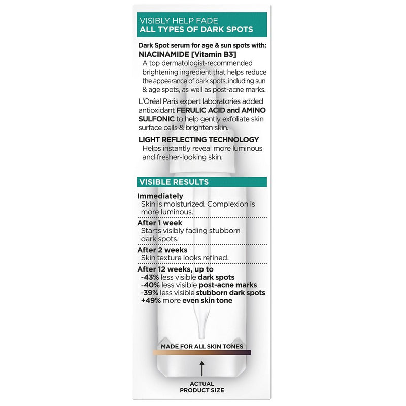 L'Oreal Paris Bright Reveal 12% Niacinamide Dark Spot Serum - 1 floz