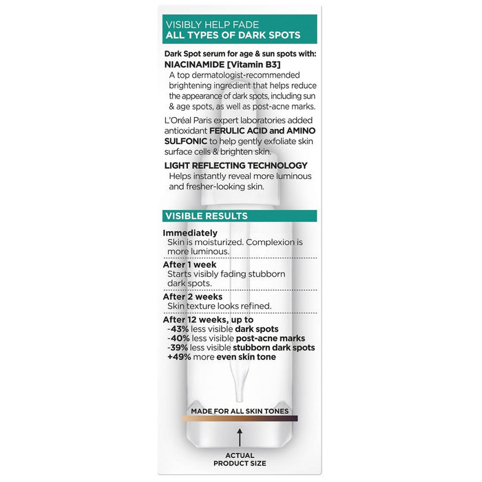 L'Oreal Paris Bright Reveal 12% Niacinamide Dark Spot Serum - 1 floz