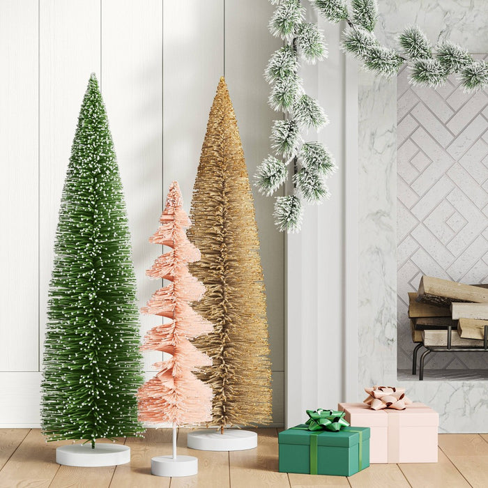 36" Christmas Bottle Brush Tree Sculpture - Wondershop Green