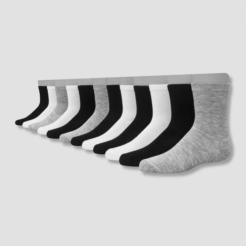 Hanes Boys' X-Temp Crew 10pk Athletic Socks - Color May Vary M