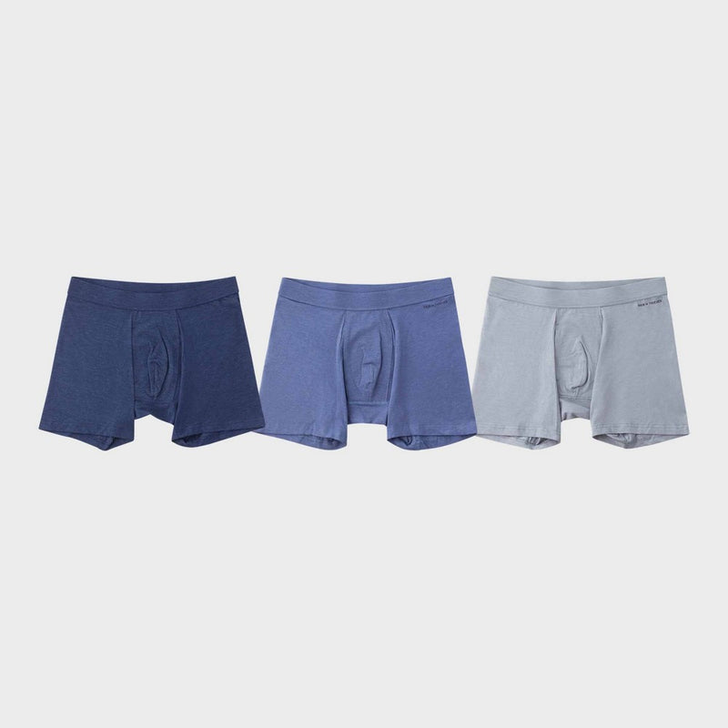 Pair of Thieves Men's Quick Dry Cotton Boxer Briefs 3pk - Navy Blue M