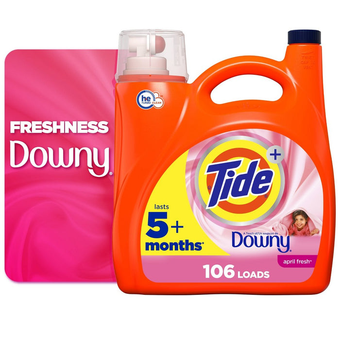 Tide Plus Downy April Fresh HE Compatible Liquid Laundry Detergent Soap - 149 fl oz