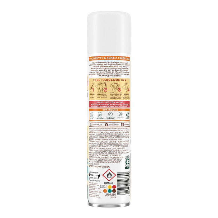 LOT OF 3!!! Batiste Tropical Exotic Coconut Dry Shampoo - 3.81oz