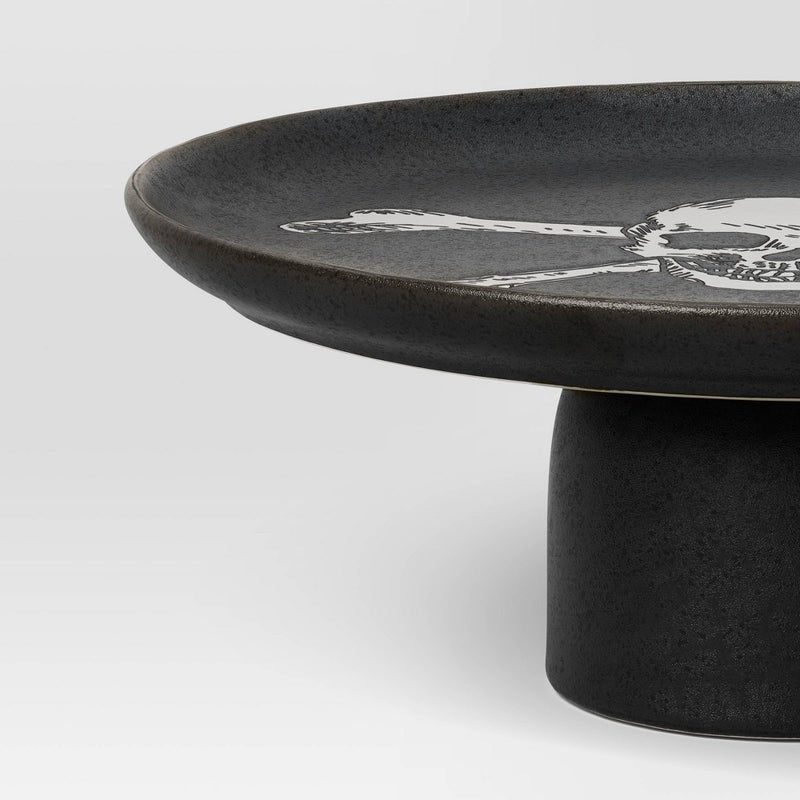 Halloween skull Stoneware Dessert and Cupcake Stand Black - Threshold