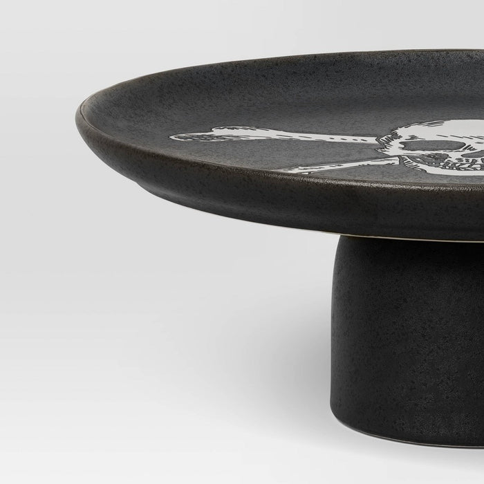 Halloween skull Stoneware Dessert and Cupcake Stand Black - Threshold