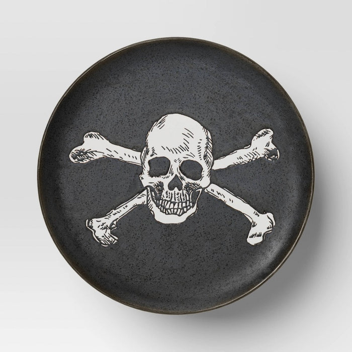 Halloween skull Stoneware Dessert and Cupcake Stand Black - Threshold