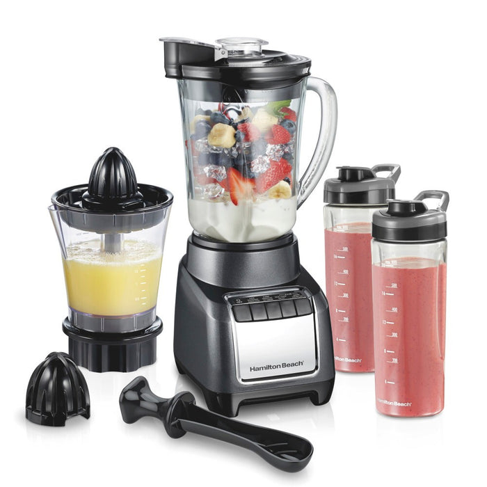 Hamilton Beach 3 in 1 Blend & Juice Glass 5-Speed Blender System Black 53524