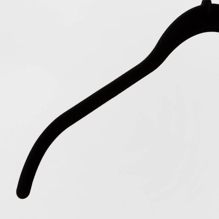 10pk Shirt Flocked Hangers Black - Brightroom